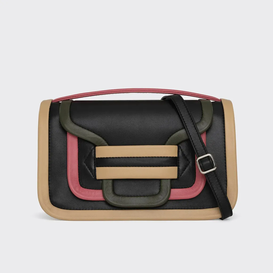 PIERRE HARDY ALPHA MAXI HANDBAG Black,raspberry,beige,kaki Clearance