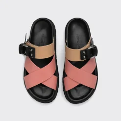 PIERRE HARDY CROSS RIDER FLAT SANDAL Blush,beige,black Outlet