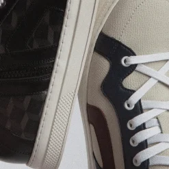 PIERRE HARDY 112 HIGH-TOP SNEAKERS Offwhite,navy,burgundy Cheap