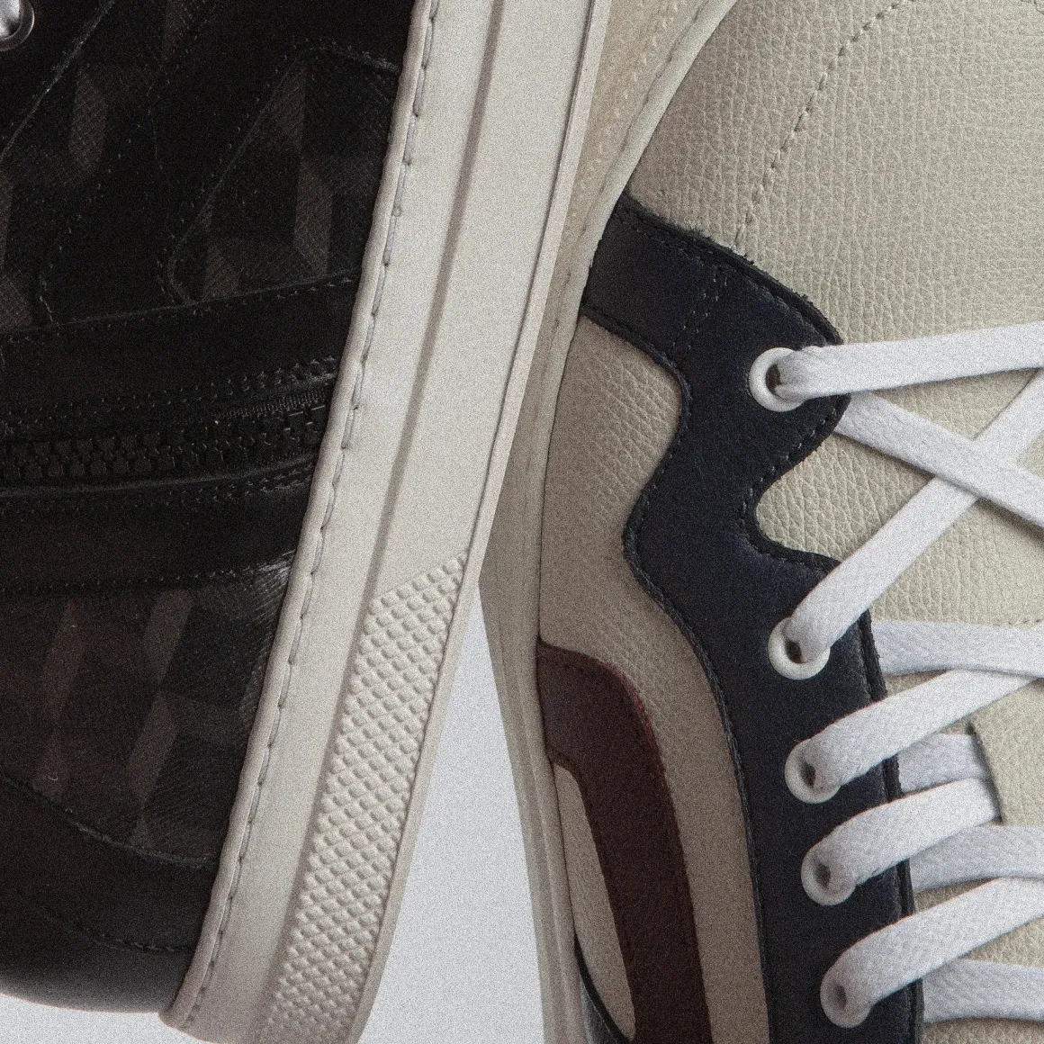 PIERRE HARDY 112 HIGH-TOP SNEAKERS Offwhite,navy,burgundy Cheap