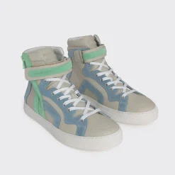 PIERRE HARDY 112 HIGH-TOP SNEAKERS Offwhite,blue,gree Best Sale