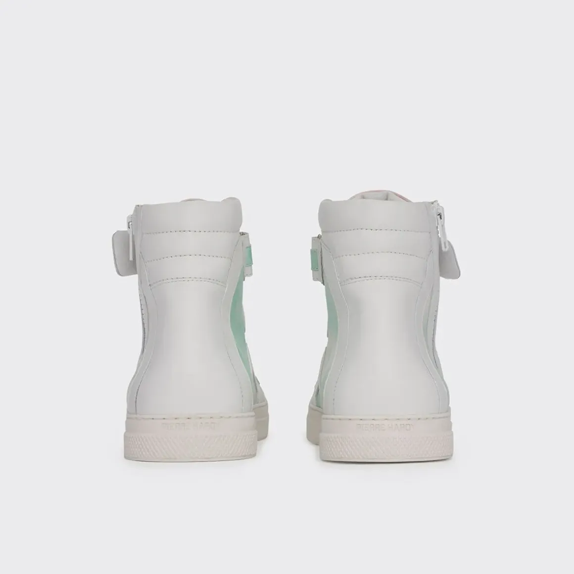 PIERRE HARDY 112 HIGH-TOP SNEAKERS White,green,pink Cheap