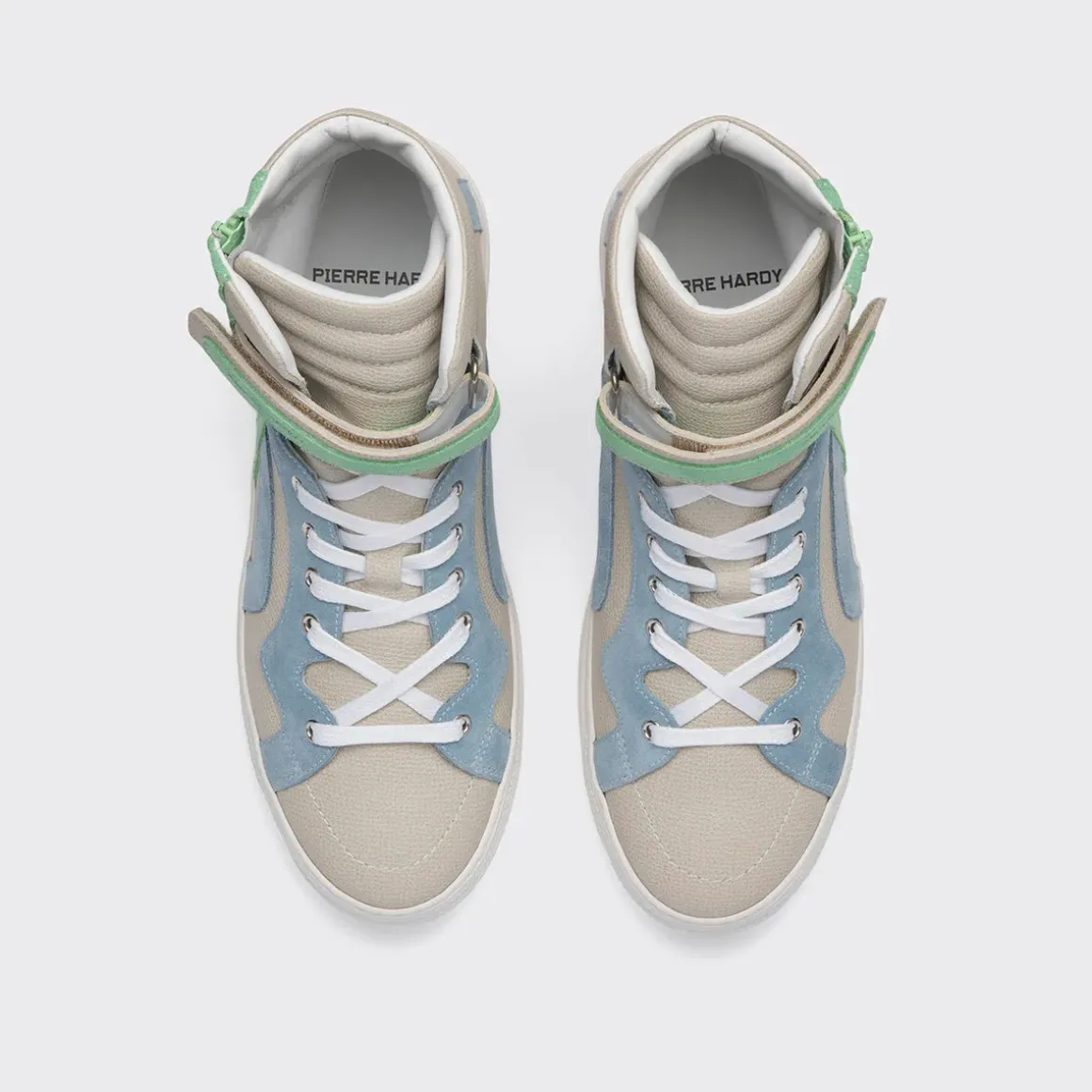 PIERRE HARDY 112 HIGH-TOP SNEAKERS Offwhite,blue,gree Best Sale