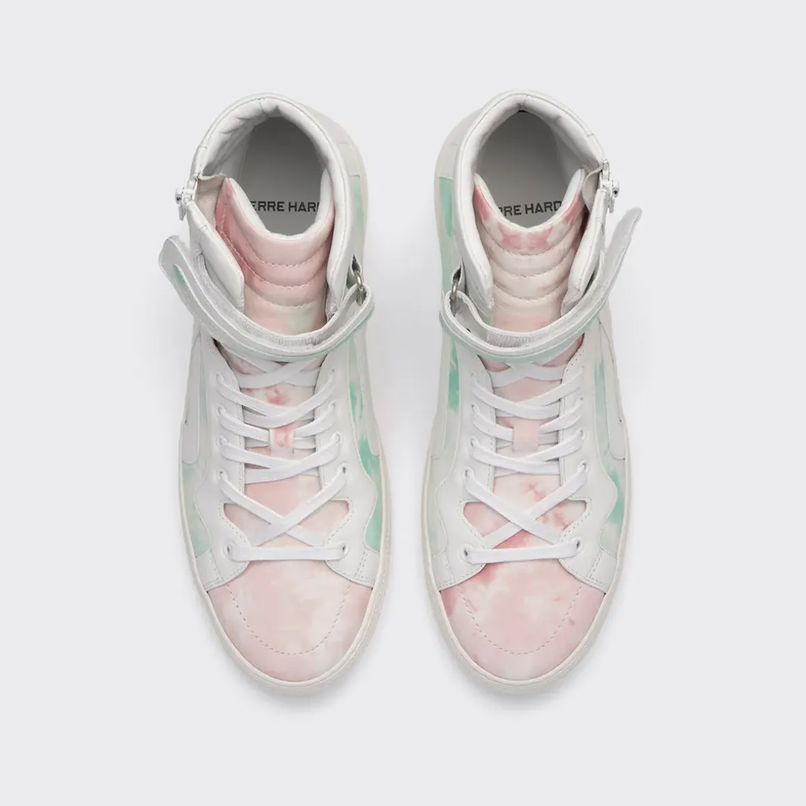 PIERRE HARDY 112 HIGH-TOP SNEAKERS White,green,pink Cheap