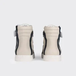 PIERRE HARDY 112 HIGH-TOP SNEAKERS Offwhite,navy,burgundy Cheap