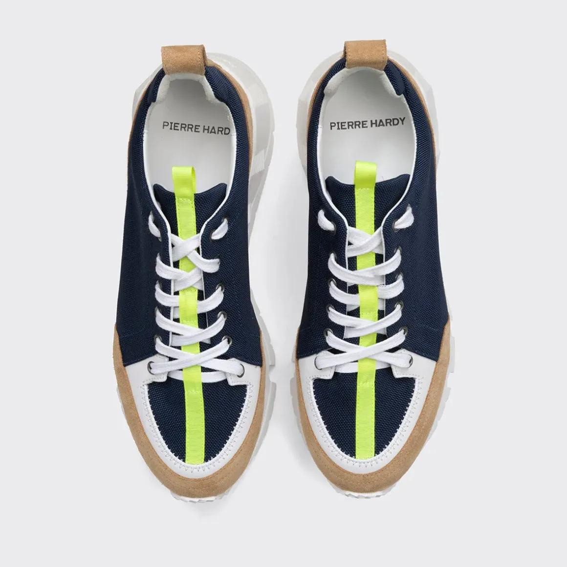 PIERRE HARDY STREET LIFE SNEAKERS Navy,sand,yellow Flash Sale