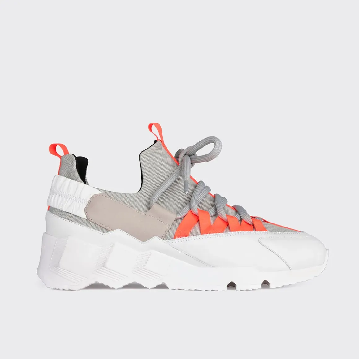 PIERRE HARDY TREK COMET SNEAKERS Lightgrey,white,orange Sale