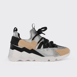 PIERRE HARDY TREK COMET SNEAKERS Silver,black Cheap