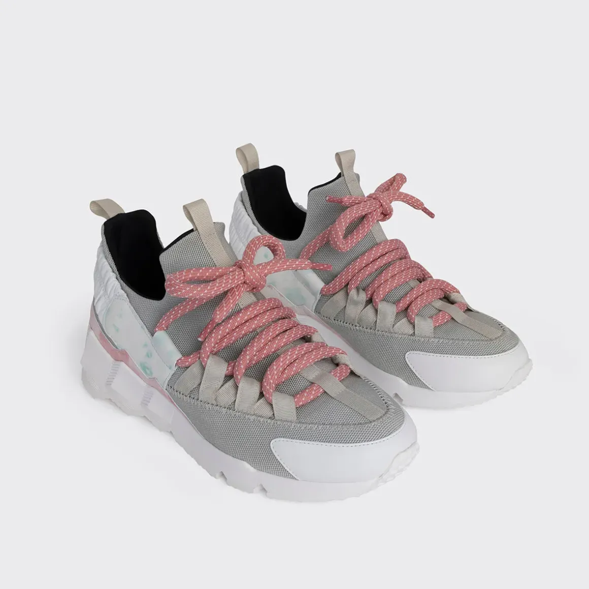 PIERRE HARDY TREK COMET SNEAKERS Pink,green,lightgrey,white Cheap