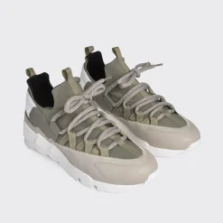 PIERRE HARDY TREK COMET SNEAKERS Kaki,lightgrey,white Hot