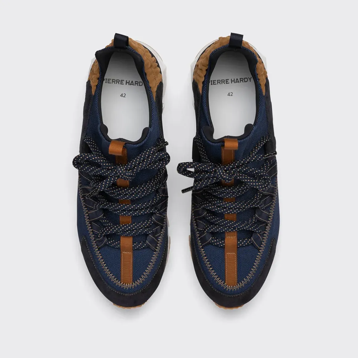 PIERRE HARDY TREK COMET SNEAKERS Navy,camel Cheap