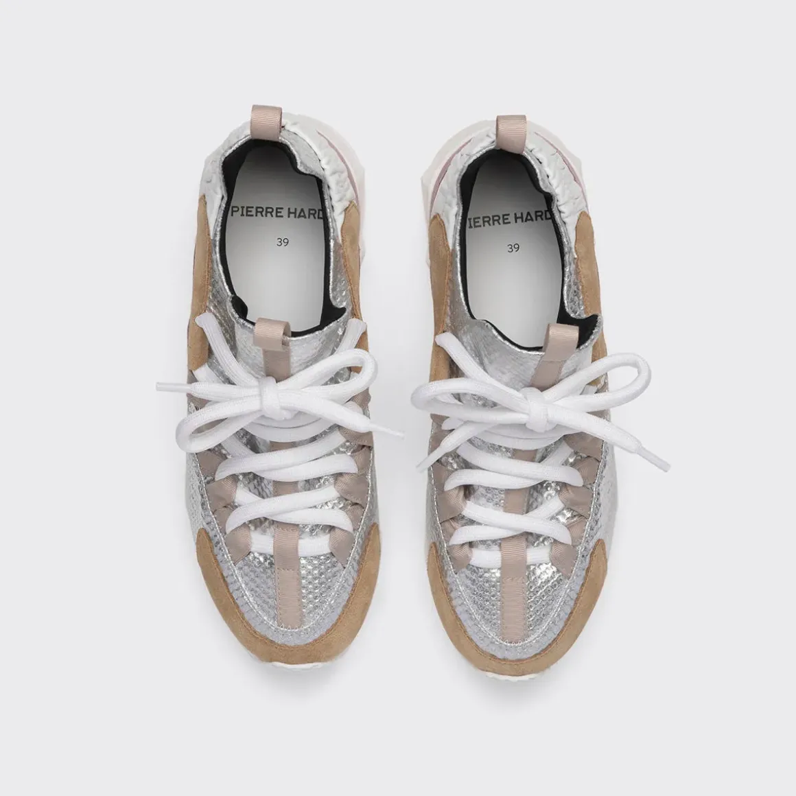 PIERRE HARDY TREK COMET SNEAKERS Silver,sand,pink Best Sale