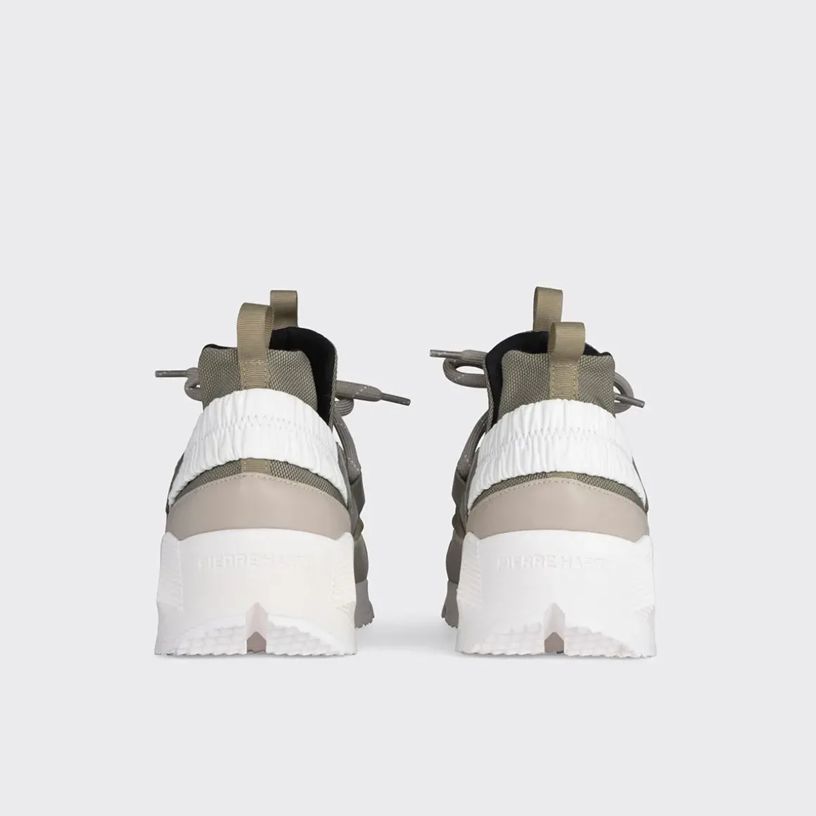 PIERRE HARDY TREK COMET SNEAKERS Kaki,lightgrey,white Hot
